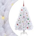 vidaXL Umelý Sklápací Vianočný Stromček Biela 150 cm PVC a oceľ