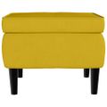 vidaXL Kreslo wingback s podnožkou horčicovo-žlté zamatové