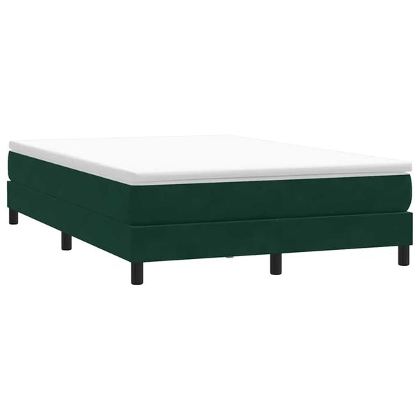vidaXL Posteľný rám boxsping bez matracom tmavozelený 140x210 cm zamat