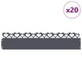 vidaXL Obrubníky trávnika 20 ks 103 x 0,05 x 22 cm Oceľ Antracitová