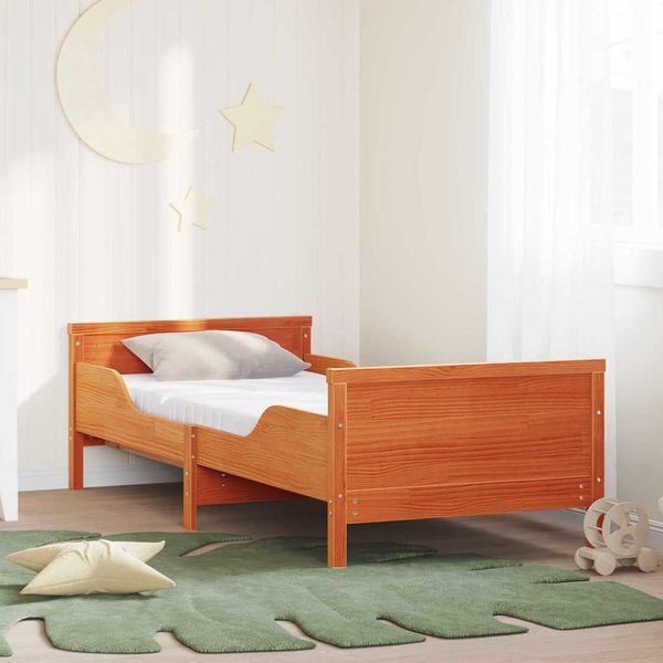 vidaXL Rám postele s predĺžiteľným matracom Hnedá 80 x 200 cm