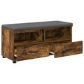 vidaXL Predsieňová lavica Údený Dub 100 x 38 x 46 cm