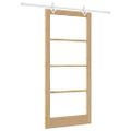 vidaXL Posuvné dvere 93 x 202 cm Masívne borovicové drevo a sklo