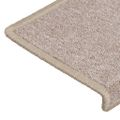 vidaXL Schodové rohože 15 ks 65x21x4 cm taupe s obdĺžnikovým okrajom