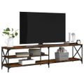 vidaXL TV skrinka dymový dub 200x40x50 cm kompozitné drevo a kov