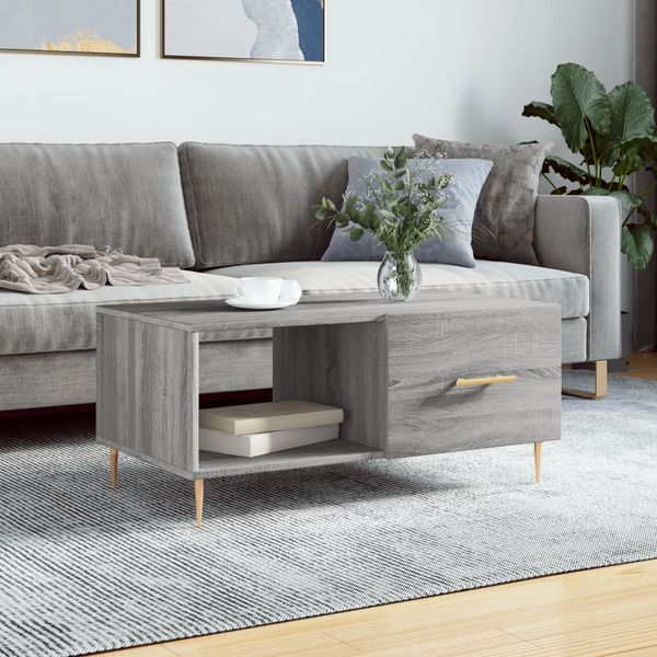 vidaXL Konferenčný stolík sivý sonoma 90x50x40cm kompozitné drevo