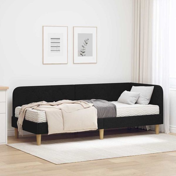 vidaXL Rohový rám postele Čierny 80 x 200 cm látka