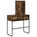 vidaXL Toaletný stolík Dymový dub 81 x 40 x 131 cm Kompozitné drevo
