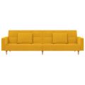 vidaXL 2-miestna rozkladacia pohovka s 2 vankúšmi, žltá, látka