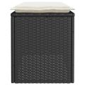 vidaXL Záhradná lavička s vankúšom Čierna 110x40x44 cm Poly Rattan