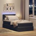 vidaXL LED úložná posteľ s matracom Tmavosivá 90 x 190 cm Zamat