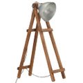 vidaXL Stojanová lampa strieborná masívne mangovníkové drevo E27