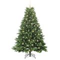 vidaXL Umelý vianočný stromček s 300 LED-i Zelená 180 cm PE a PVC