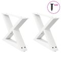 vidaXL Nohy konferenčného stolíka 2 ks biele 50x(30-31,3) cm oceľové
