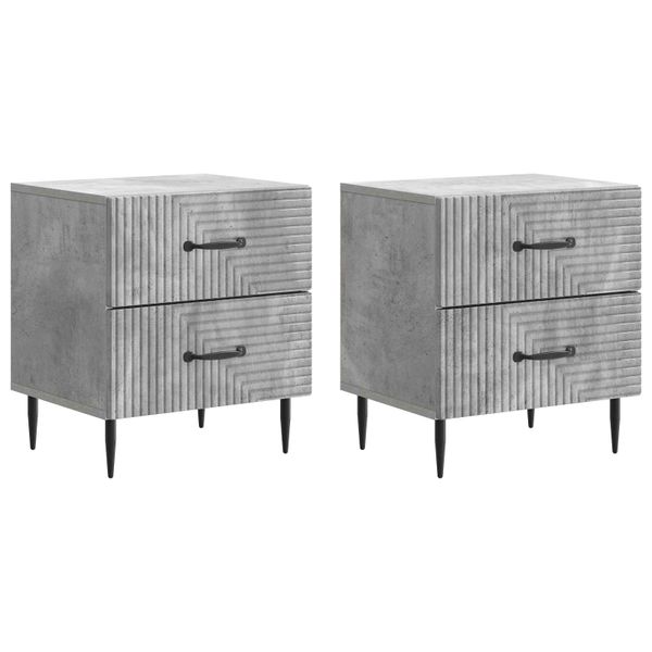 vidaXL Nočný stolík 2 pcs Betónovo sivá 43 x 34,5 x 47,5 cm