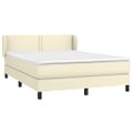 vidaXL Boxspring posteľ s matracom krémová 140x200 cm umelá koža