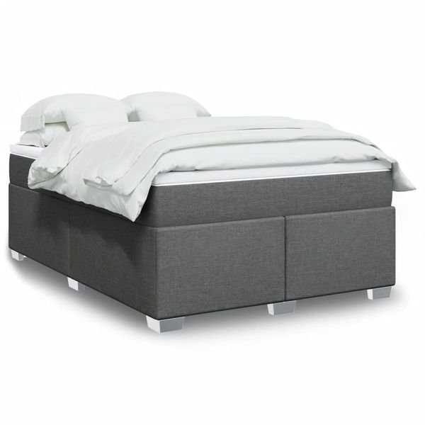 vidaXL Boxspring posteľ s matracom tmavosivá 140x190 cm látka