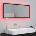 vidaXL LED kúpeľňové zrkadlo lesklé čierne 100x8,5x37 cm akryl