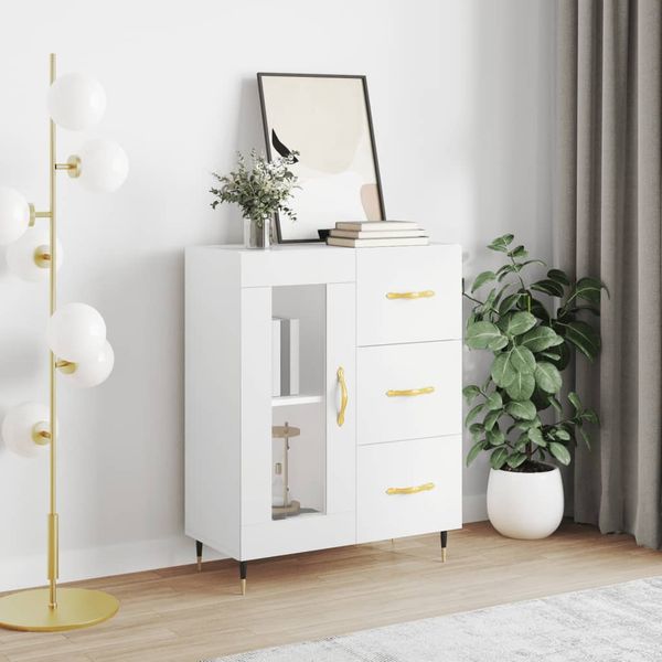 vidaXL Komoda biela 69,5x34x90 cm kompozitné drevo