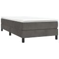 vidaXL Posteľný rám s boxspringom tmavosivá 80x200 cm zamat