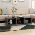 vidaXL Konferenčný stolík sivý 110x50x34 cm borovicový masív