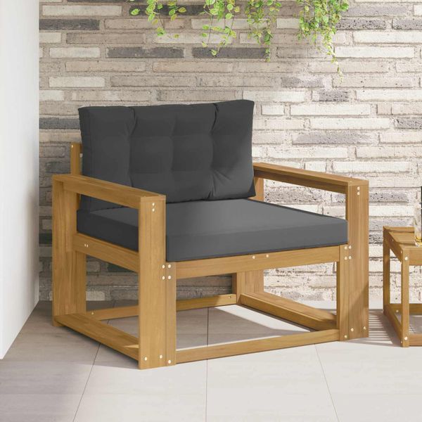 vidaXL Záhradná stredná sedačka Polyester Biela