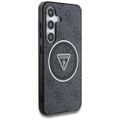 Guess HC Magnetic IML Metal Glitter 4G Circle Triangle case for Samsung Galaxy S25 black