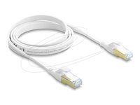 Delock - Patch kábel - RJ-45 (M) do RJ-45 (M) - 1 m - U/FTP - CAT 8.1 - plochý, rýchlosť prenosu dát až 40 Gbps, lisovaný, prevedenie bez hrbolčeka - biela