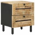 vidaXL Nočný stolík Prírodná 40 x 33 x 46 cm Masívne mango drevo