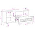 vidaXL TV skrinka Bielená biela 80 x 33 x 46 cm Masívne mango drevo