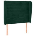 vidaXL Čelo postele so záhybmi tmavozelený 93 x 23 x 118/128 cm zamat