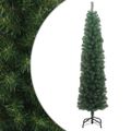 vidaXL Úzky umelý vianočný stromček so stojanom, zelený 210 cm, PVC