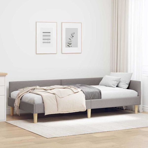vidaXL Rohový rám postele Sivohnedá 90 x 190 cm látka