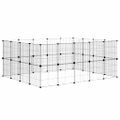 vidaXL 36-panelová klietka pre domáce zvieratá čierna 175x140x70 cm oceľ