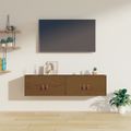 vidaXL Nástenné skrinky 2 ks medovohnedé 60x30x30 cm masívna borovica