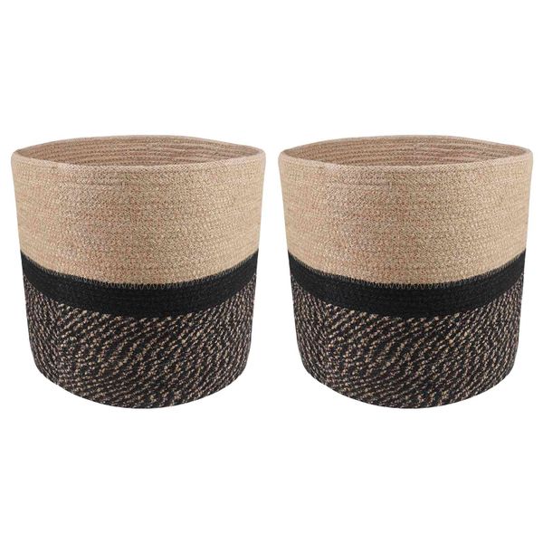 vidaXL Súprava kvetináčov 2 pcs Prírodná a čierna Ø 28 x 28 cm