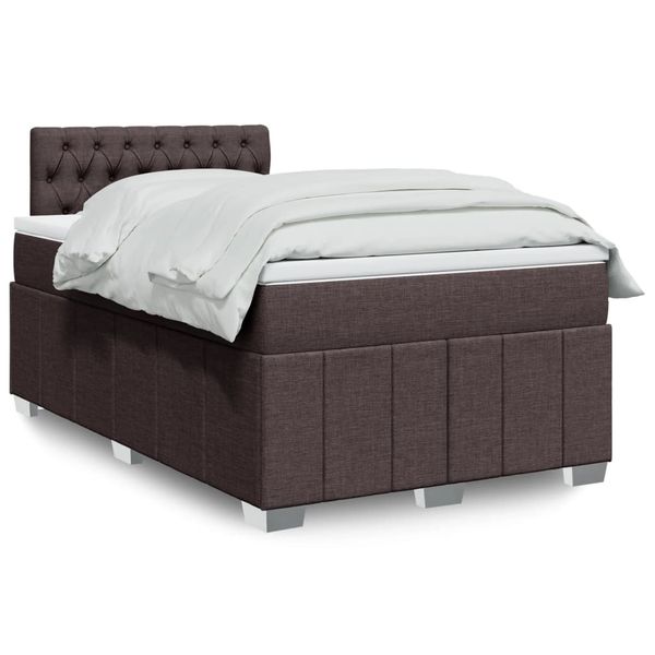 vidaXL Boxspring posteľ s matracom tmavohnedá 120x190 cm látka