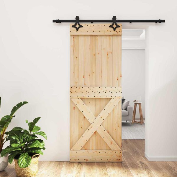 vidaXL Posuvné dvere Prírodná a čierna 80 x 210 cm