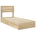 vidaXL Úložná posteľ Sonoma dub 75 x 190 cm Kompozitné drevo
