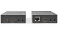 NEDIS HDMI extender/ přes Cat6/ do 60 m/ 4K@60Hz/ 18 Gbps/ HDMI/ LAN/ RS-232/ kov/ antracit Extender, HDMI 2.0, CAT6, vysílac+prijímac, 60m, 4K pri 60Hz, 18Gbps, RS-232, s IR prenosem ovládání, kov, cerný