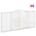vidaXL Oblúkové gabiónové koše 8ks 400x30x180/200cm pozinkované železo