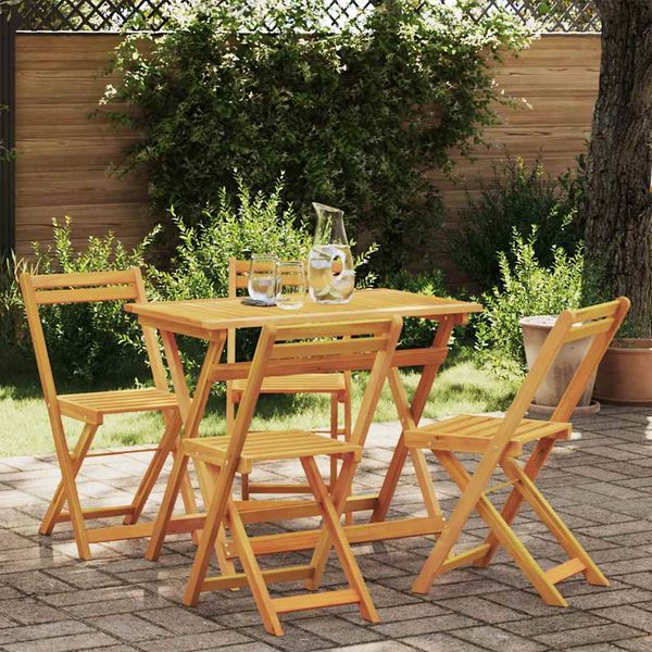 vidaXL Bistro súprava 5 pcs Prírodný olej Pevné akáciové drevo