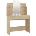 vidaXL Toaletný stolík s LED dub sonoma 96x40x142 cm