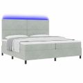 vidaXL LED box s pružinami s matracmi Svetlosivá 200 x 200 cm Zamat