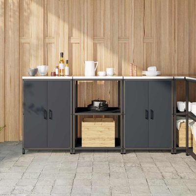 vidaXL Kuchynský úložný set HATTEM 3 pcs Antracitová