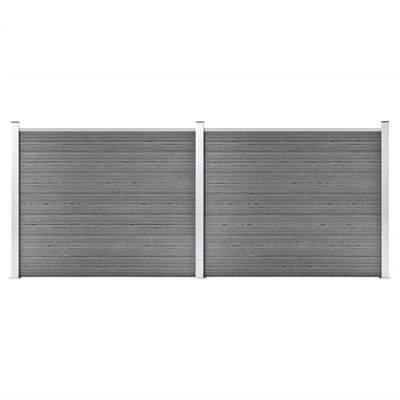 vidaXL Sada plotových panelov WPC 353x146 cm sivá