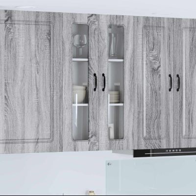vidaXL Dvierka na umývačku Kalmar Sivý Sonoma 60 x 31 x 100 cm
