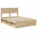 vidaXL Rám postele Sonoma dub 150 x 200 cm Masívne borovicové drevo