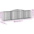 vidaXL Oblúkové gabiónové koše 4ks 400x50x100/120cm pozinkované železo