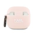 Karl Lagerfeld Obal pre AirPods 4 Silikónový Choupette Head 3D Ružový